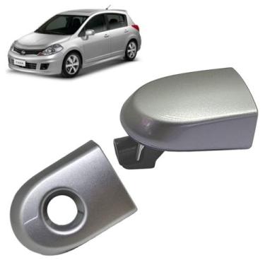 Imagem de Kit Moldura Ponta Maçaneta Externa Miolo C/s Furo Tiida Sl At 2007 Á 2