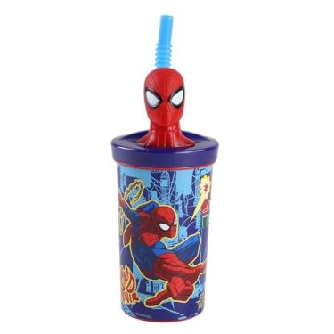 Imagem de Tuut Copo 3D com Canudo Homem Aranha Power 360ml – Produto Oficial