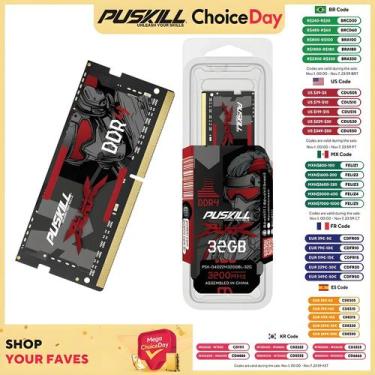Imagem de Memória RAM DDR4/DDR3L SODIMM para Laptop - 4GB, 8GB, 16GB e 32GB (Pus