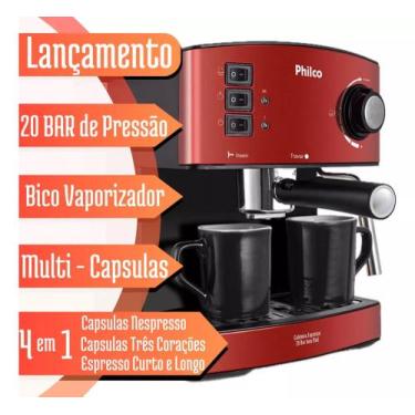 Imagem de Cafeteira Expresso Philco Multi Capsulas Inox Red 110v, 220V