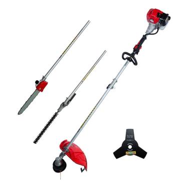 Imagem de Roçadeira Multifuncional Gasolina 2t 25.4cc Carretel E Lâmina 3p, Motopoda E Podador De Cerca Viva T