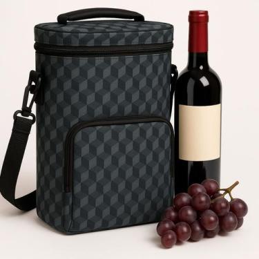 Imagem de Bolsa Térmica para 3 Garrafas de Vinho Bebidas com Divisor Interno Vit
