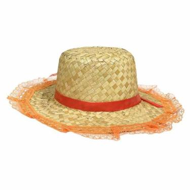 Imagem de Chapéu Country Caipirinha Infantil Feminino C/Renda Colorida - Fantasi