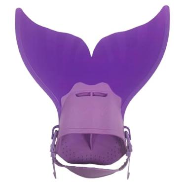 Imagem de Vaveren Vestido de natação sereia, presente, nadadeiras ajustáveis ​​para crianças, meninos e meninas, iniciantes, mergulho com snorkel, Roxo