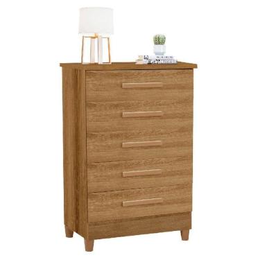 Imagem de Comoda 5 Gavetas Paola Cor Mel - Rud Rack