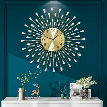 Imagem de FLEBLE Relógios de parede para decoração de sala de estar, relógio de parede grande, operado por bateria, 61 cm, silencioso, sem tique-taque para cozinha, casa, escritório, quarto, escritório