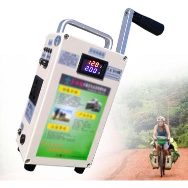 Imagem de Gerador de manivela portátil, gerador de manivela de mão, gerador de manivela de acampamento 500W, com carregamento de carros, para acampar o telefone móvel ao ar livre carregar