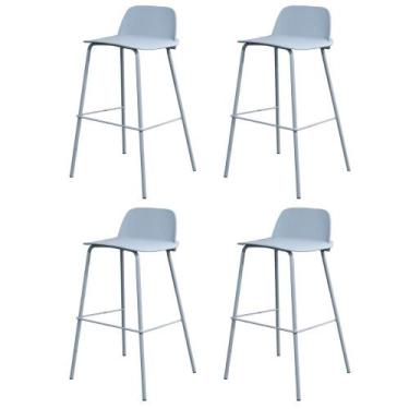 Imagem de Kit 4 Banquetas Altas Hana Rivatti 89,50 cm (Altura) Assento em PP e B