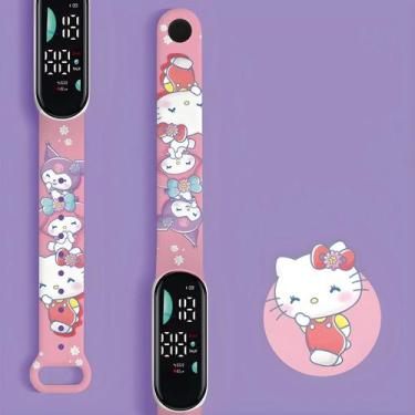 Imagem de Hello Kitty Kuromi Cinnamoroll My Melody Sanrio Anime Relógio LED Reló