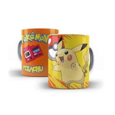 Imagem de Caneca Branca do Pokémon vários Personagens Polímero 325ml presente sé