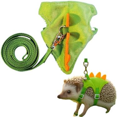 Imagem de Coleira de ouriço e acessórios de roupas, coleira em forma de dinossauro para treinamento, roupas de hamster para furão, porquinho-da-índia, hamster, acessórios de ouriço, roupas de porquinho-da-índia