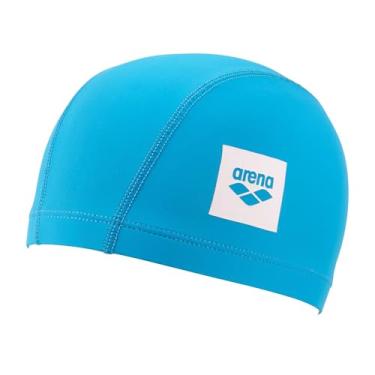 Imagem de Arena Touca de natação unissex Junior Unix II Lycra para meninos e meninas, tecido elástico leve, touca de banho infantil, tamanho único, azul claro
