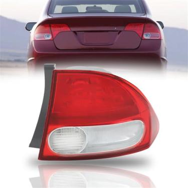 Imagem de WFLNHB Substituição do conjunto de luz traseira do lado direito externo para Honda Civic Sedan 2009 2010 2011 Lâmpada de freio traseira do lado do passageiro 33501SNAA51 HO2819138