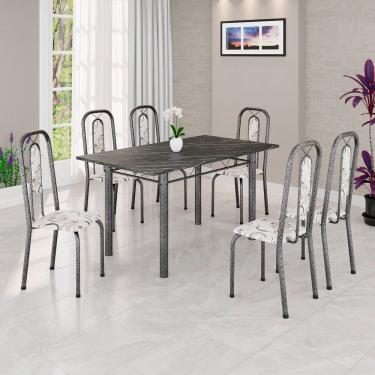 Imagem de Conjunto Sala de Jantar com 6 Cadeiras Lívia Arabesco/ Prata