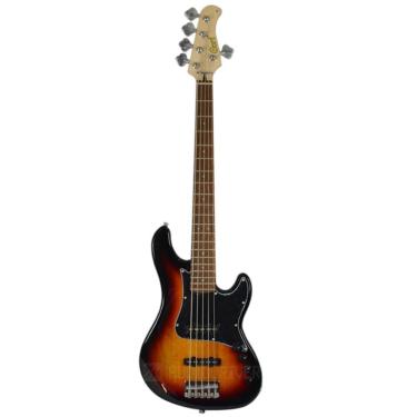 Imagem de Baixo Cort 5 Cordas Jazz Bass Ativo GB 35JJ 3TS Contrabaixo Sunburst Estilo Old Feito na Indonésia