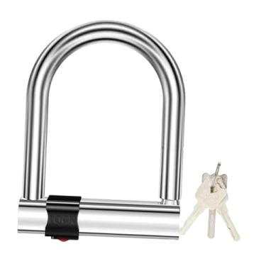 Imagem de menolana Cadeado em formato de U para bicicleta, acessórios para bicicleta, portátil, à prova d'água, resistente, fácil de usar, equipamento de ciclismo, com 3 Chaves