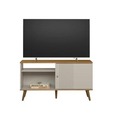 Imagem de Rack Para Tv Até 50 0,64 x 1,20 Safira Nature-Off White EdeCasaMoveis