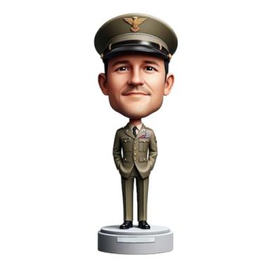 Imagem de Bobblehead de oficial militar personalizado feito à mão a partir da sua foto, presente ideal para pai, namorado, irmão, para honrar serviço e dedicação, homenagem exclusiva de mesa