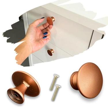 Imagem de Kit 10 Puxador de Gaveta Moderno/ Redondo Rose Fosco 30mm - Compras Fá