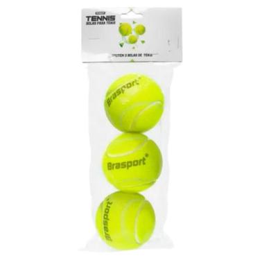Imagem de Kit 3 Bolas Bolinhas Tênis Profissional Resistente Verde - BRASPORT