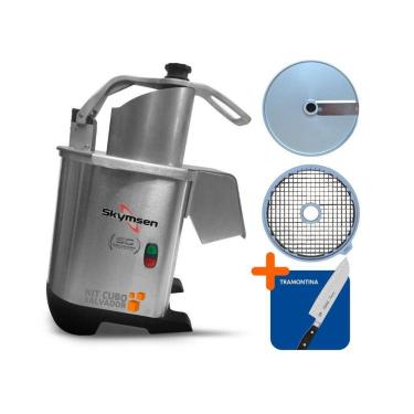 Imagem de Processador De Alimentos Corte Fatias 10mm E Cubos 10mm Pa7 Pro Bivolt E Faca Santoku Profissional