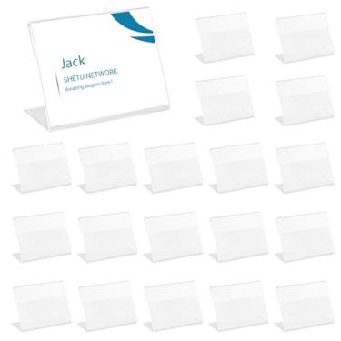 Imagem de Framendino Pacote Com 20 Mini Suportes De Acrílico Transparente Em Formato L Para Exibição Placas Identificação E Etiqueta Preço