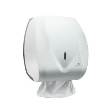 Imagem de Dispenser Papel Toalha Premisse Plástico ABS Alta Resistência Visor Frontal Transparente Chave Segurança Compatível Papel Interfolhado Banheiro Cozinha Clínica Restaurante Escola