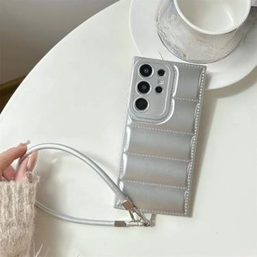 Imagem de Capa estilo jaqueta com alça de pulso para Samsung S25 Ultra S24 S23 S21 S20 FE S22 Plus Note 20 A56 A55 A35 A26 A15 5G A06 A05S, cinza, para Galaxy A15 5G