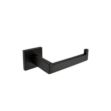 Imagem de Conjunto de banheiro preto fosco - Toalheiro de aço inoxidável 304 - Kit, porta-papel