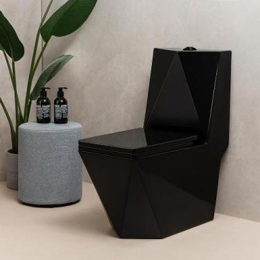 Imagem de Vaso Sanitário Monobloco Preto PEX Maximus produzido em Cerâmica