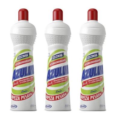 Imagem de Desengordurante Limpeza Pesada 500ml Limão Azulim, Kit 3 Unidades