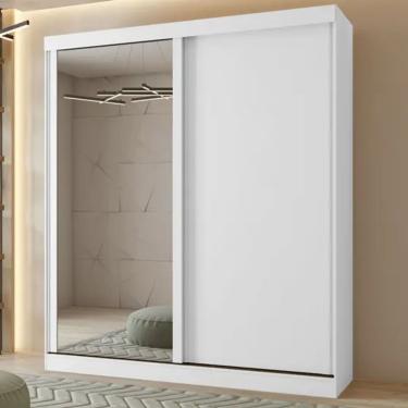 Imagem de Guarda Roupa  Lopas 02 Pts Zeine 2024 - 1Pt Glass E C/Pes Pvc Branco