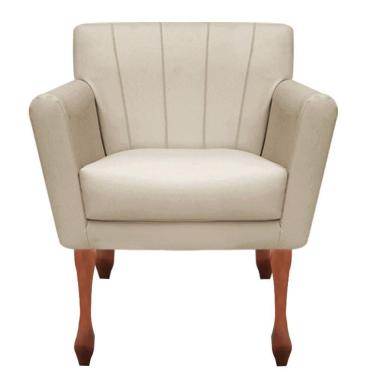 Imagem de Poltrona Decorativa Clinicas Iza Retro Dritex suede Bege