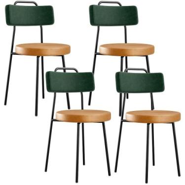 Imagem de Kit 4 Cadeiras Cozinha Sala Jantar Barcelona L02 Facto Verde Musgo mat