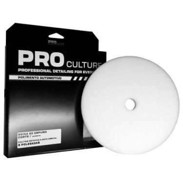 Imagem de Boina de Espuma Branca PRO Culture Corte com Furo - 6 Polegadas