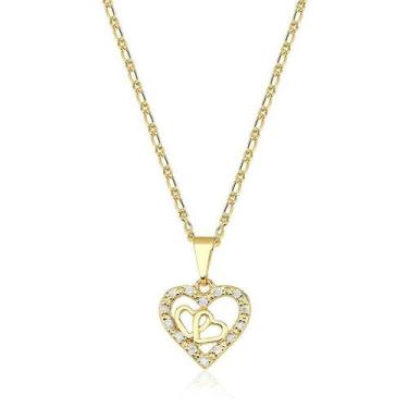 Imagem de Colar Coração Cravejado Folheado a Ouro 18k - Maise Joias