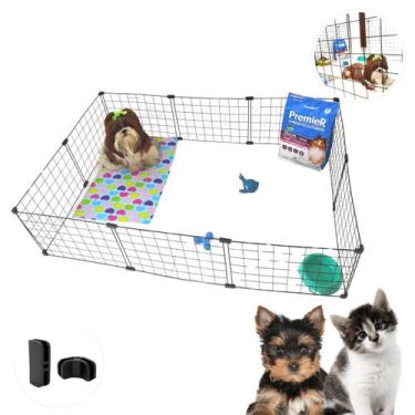 Imagem de Cercado Pet 10 Telas Tela Aramada Modular 30x40cm Coelho Gato Porquinh