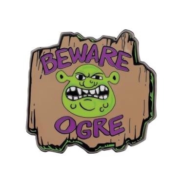 Imagem de Crachá de broche Shrek Beware Ogre
