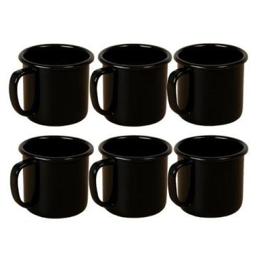 Imagem de 6 Mini Canecas De Porcelana Esmaltadas Coloridas 80 Ml Top - STORE SHA