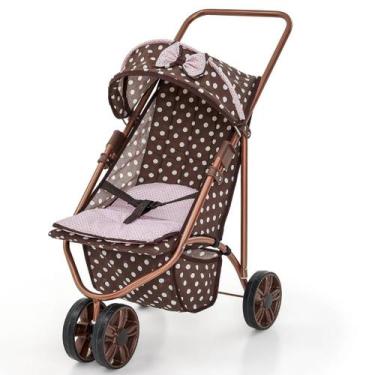 Imagem de Carrinho de Boneca Reforçado com Capota Articulada e Design Elegante R
