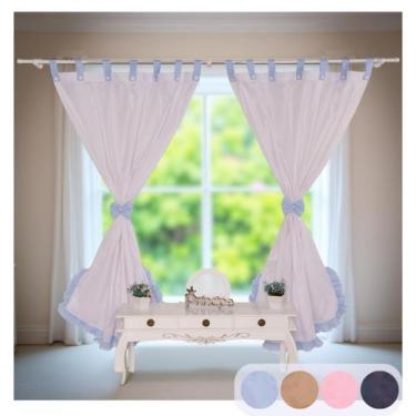 Imagem de Cortina 04 Peças Quarto de Bebê Menina Menino Simples Decoração Amarri