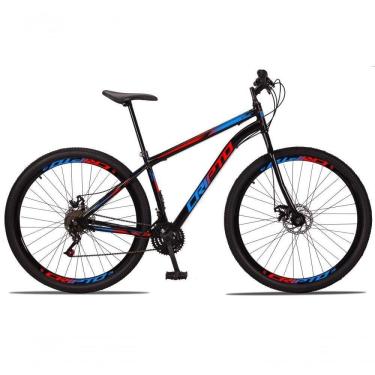 Imagem de Bicicleta Aro 29 Aço Carbono 21v Cripto Freios A Disco Garfo - Preto/azul E Vermelho - 17 Preto/azul E Vermelho