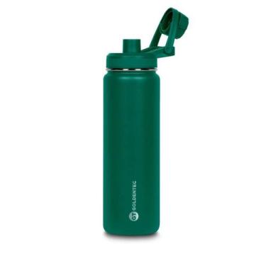 Imagem de Garrafa Térmica Inox Goldentec 750ml Verde para bebidas quentes ou fri