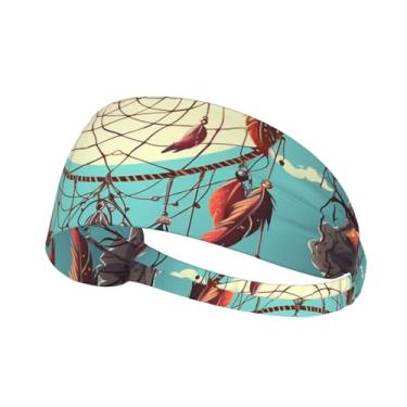 Imagem de Bandanas esportivas elásticas para homens e mulheres com rede de sonhos que absorvem a umidade, tecido felpudo de algodão, faixas de suor para corrida e tênis
