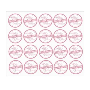 Imagem de 500 peças de adesivos rosa sem glúten etiquetas de conscientização de alergia adesivos de recipiente de varejo de 3,8 cm adesivos de aviso sem glúten padaria saco de pão selos de frascos e garrafas