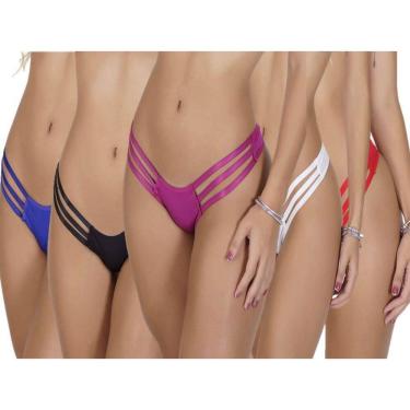 Imagem de Calcinha De Microfibra Strappy Kit Com 5 Calcinhas M