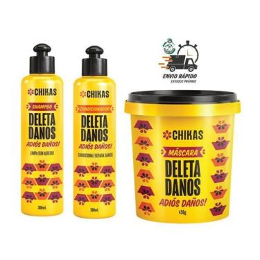 Imagem de Kit Shampoo Cond Máscara Deleta Danos Chikas Reconstrução - Bio Extrat