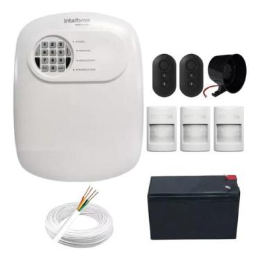 Imagem de Kit Alarme Com Fio Intelbras 3 Sensores Infra PET, Sirene 116dB, 100m 