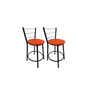 Imagem de Kit 2 Banqueta Balcão Baixa Preto Bar Gourmet Cozinha Lazer Área - For