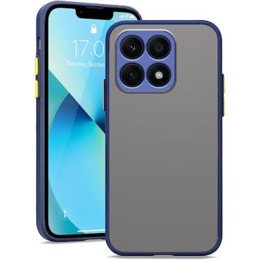 Imagem de Anlalish Capa protetora compatível com Xiaomi Poco F6 Pro translúcida fosca, capa protetora de TPU à prova de choque (azul escuro)